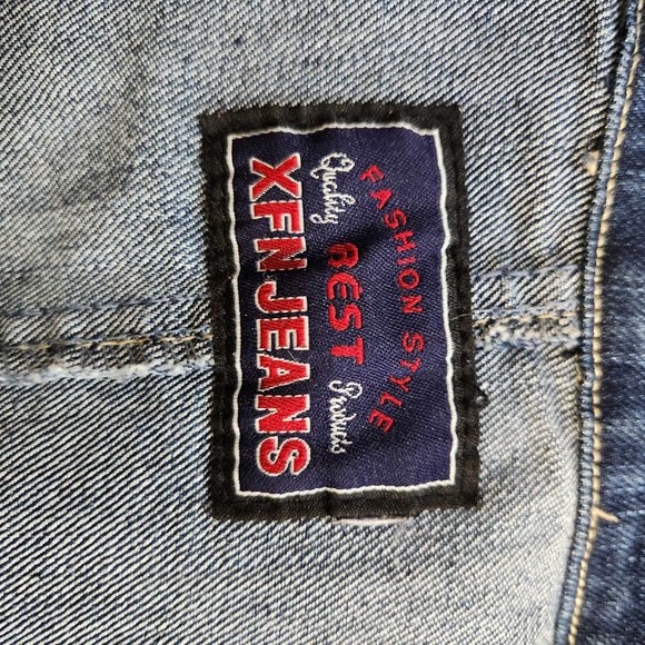 XFN Vintage Embroidered Denim jacket Size M-Large - Picture 5 of 5